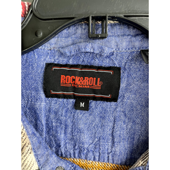 Rock & Roll Denim Men's Snap Front Aztec Jacquard Shacket Size Medium - Picture 4 of 4